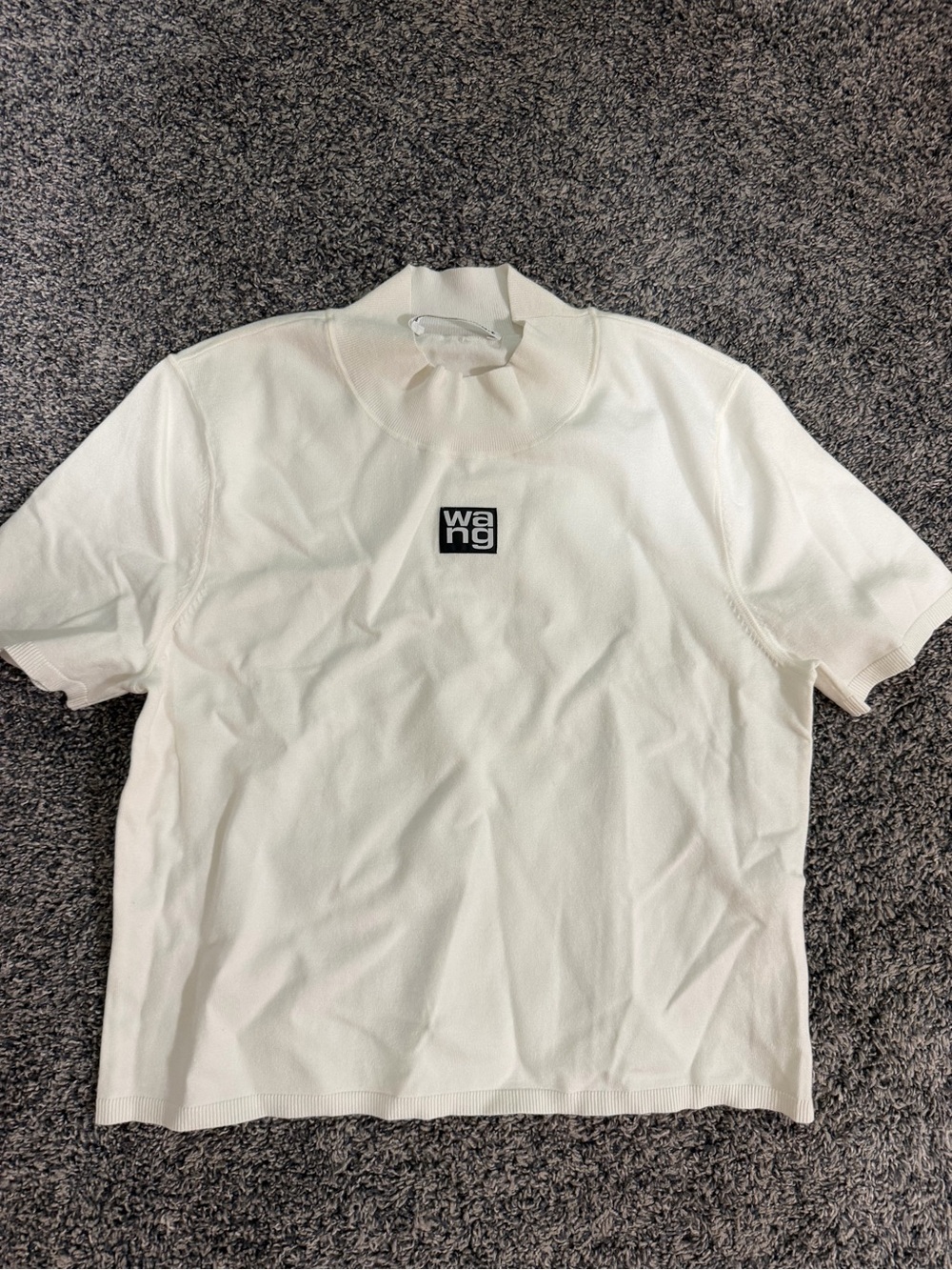 Alexander Wang women’s Cream Short-Sleeve Logo Knit Tee